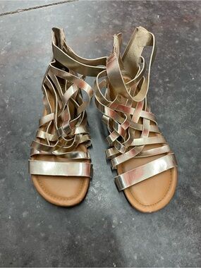 torrid Rose Gold Strappy Woven Gladiator Sandals